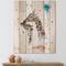 Designart - Portrait of A Giraffe and Child - Farmhouse Print on Natural Pine Wood